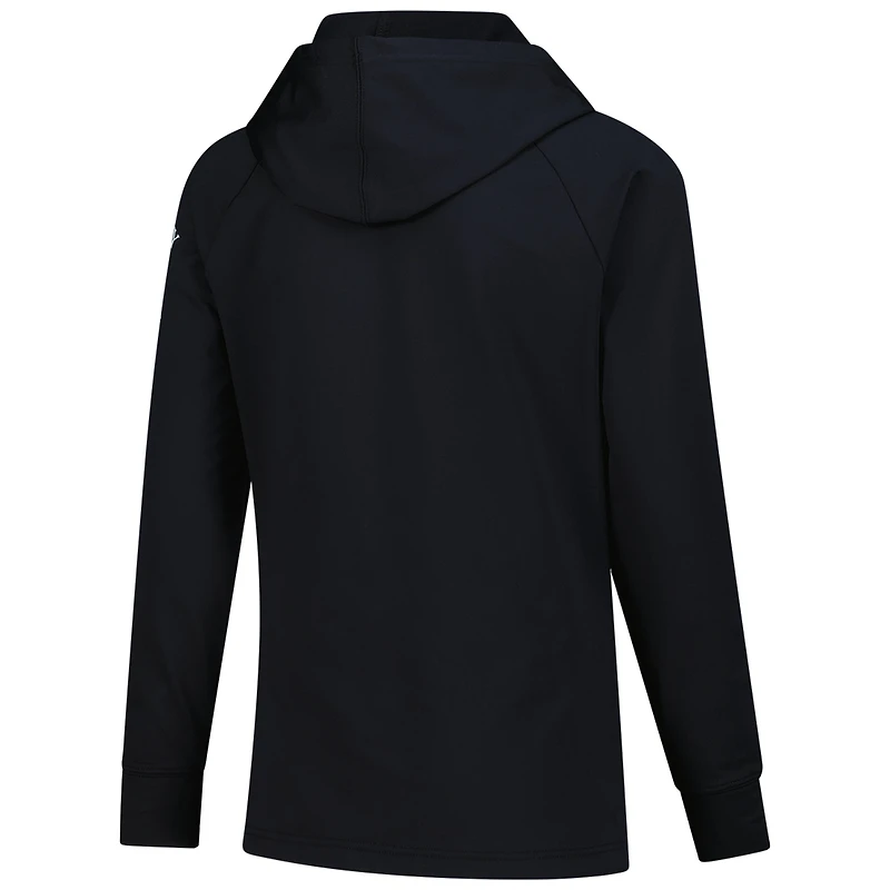 Sweat à capuche raglan noir Sidney Crosby pour femme avec nom et numéro des Penguins de Pittsburgh