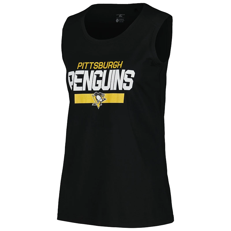 Débardeur noir pour femmes Levelwear Sidney Crosby Pittsburgh Penguins Macy Player Name & Number