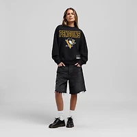 Sweat-shirt oversize noir Mitchell & Ness Pittsburgh Penguins pour femme