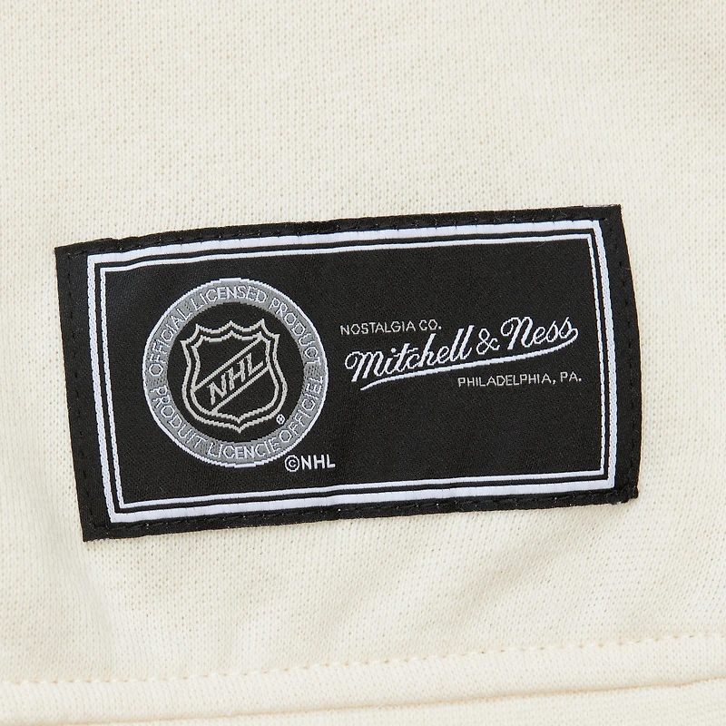 Sweat-shirt à capuche pour femme Mitchell & Ness Cream Pittsburgh Penguins Logo 3.0