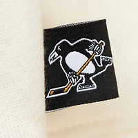 Sweat-shirt à capuche pour femme Mitchell & Ness Cream Pittsburgh Penguins Logo 3.0