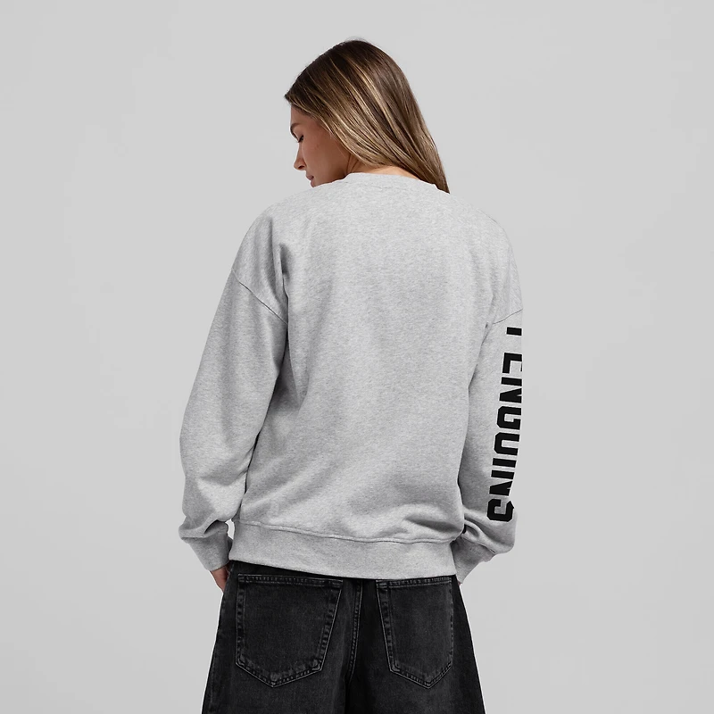 Sweat-shirt oversize Mitchell & Ness gris chiné Pittsburgh Penguins Core 3-Hit pour femme