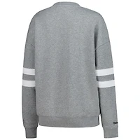Women's Mitchell & Ness Heather Gray Pittsburgh Penguins Logo Lightweight Pullover Sweatshirt