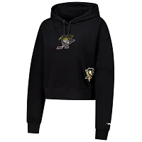 Women's Pro Standard  Black Pittsburgh Penguins Jewels Cropped Pullover Hoodie