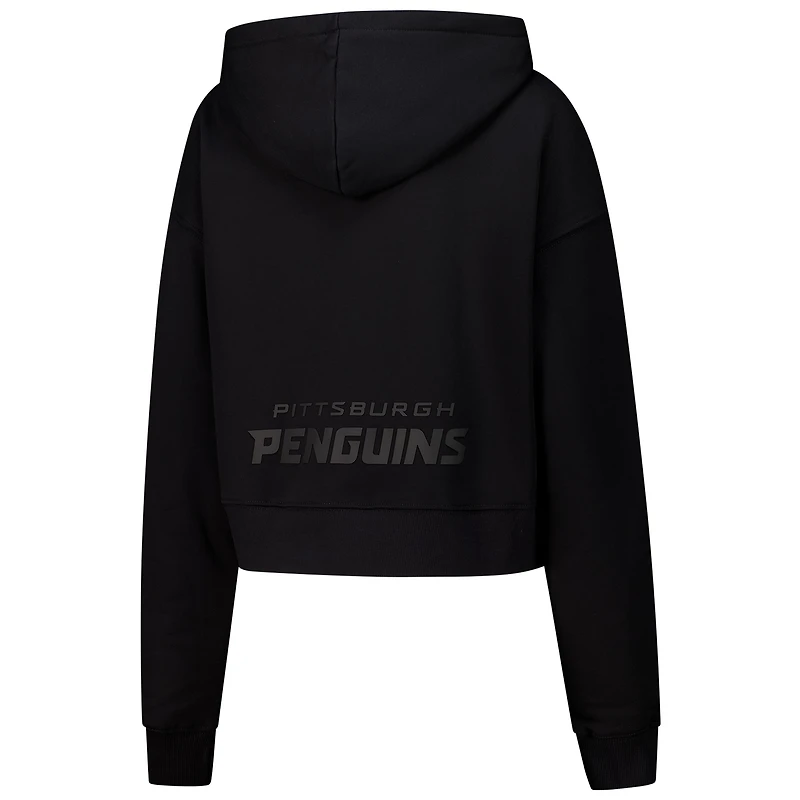 Women's Pro Standard  Black Pittsburgh Penguins Jewels Cropped Pullover Hoodie