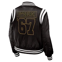 Blouson aviateur entièrement zippé Baller des Penguins de Pittsburgh noir WEAR by Erin Andrews pour femme