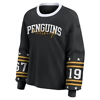 Women's WEAR by Erin Andrews Black Pittsburgh Penguins Long-Sleeve Sport T-Shirt