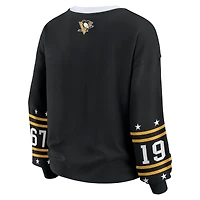 Women's WEAR by Erin Andrews Black Pittsburgh Penguins Long-Sleeve Sport T-Shirt