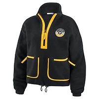 Women's WEAR by Erin Andrews  Black Pittsburgh Penguins Polar Fleece Half-Zip Jacket