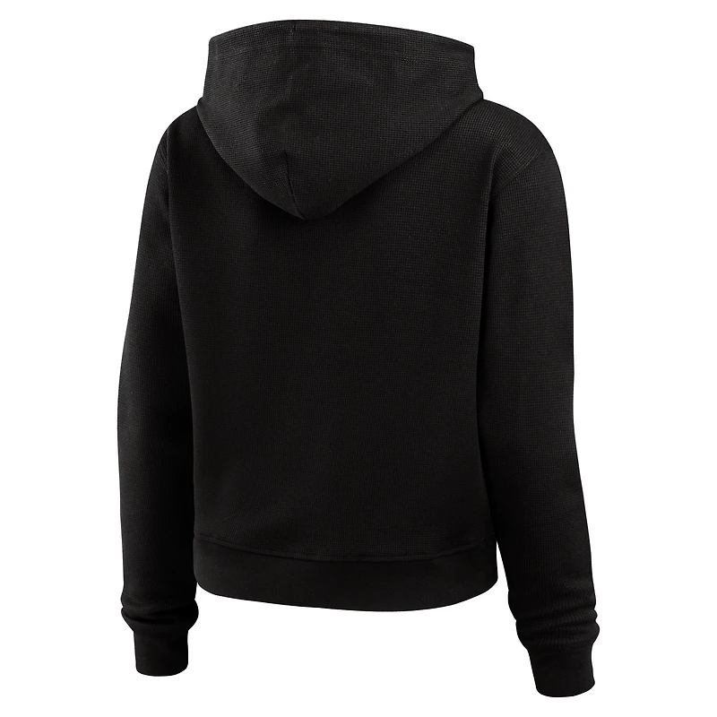 Sweat à capuche en tricot gaufré noir WEAR by Erin Andrews pour femme