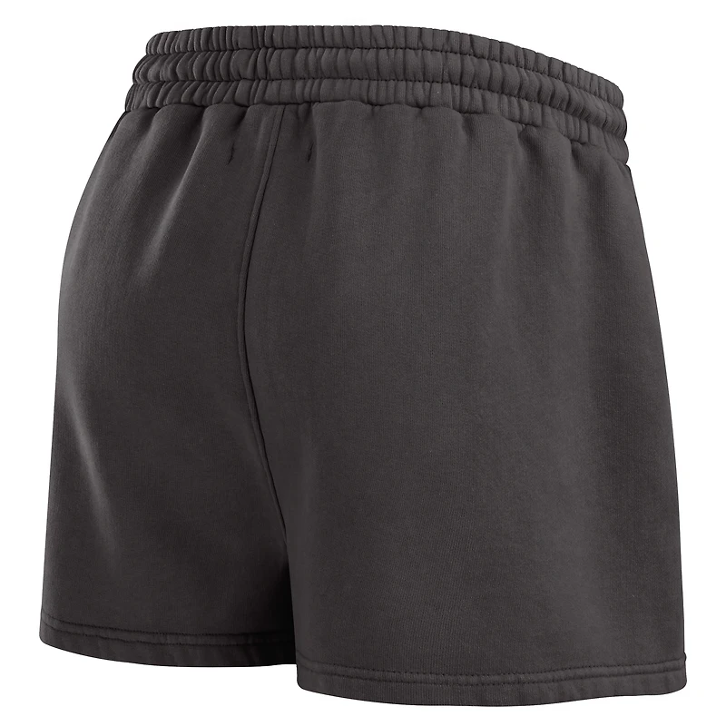 Women's WEAR by Erin Andrews Black Pittsburgh Penguins Washed Fleece Sweatshirt & Shorts Lounge Set