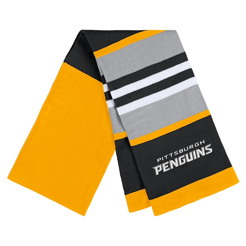 WEAR by Erin Andrews Ensemble gants et écharpe à rayures des Penguins de Pittsburgh pour femmes