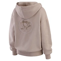 Women's WEAR by Erin Andrews  Tan Pittsburgh Penguins Washed Pullover Crewdie