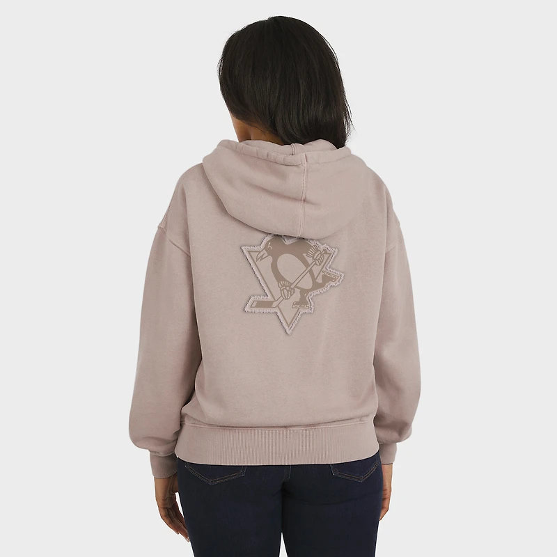 Women's WEAR by Erin Andrews  Tan Pittsburgh Penguins Washed Pullover Crewdie