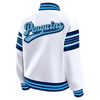 Women's WEAR by Erin Andrews White/Navy Pittsburgh Penguins Full-Snap Fleece Sweatshirt Jacket