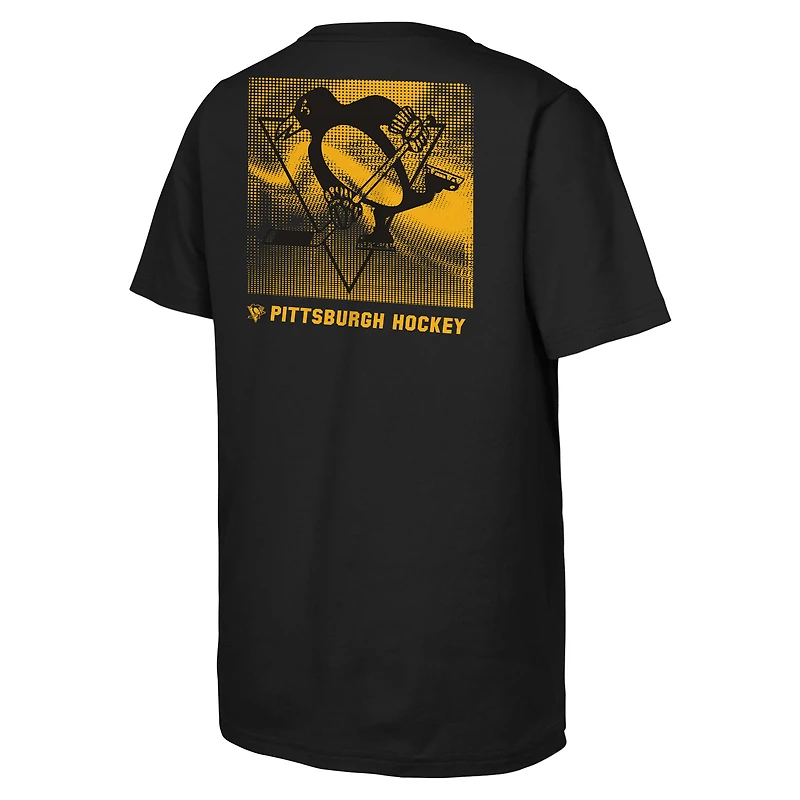 T-shirt noir pour jeunes avec logo Atmosphere des Penguins de Pittsburgh