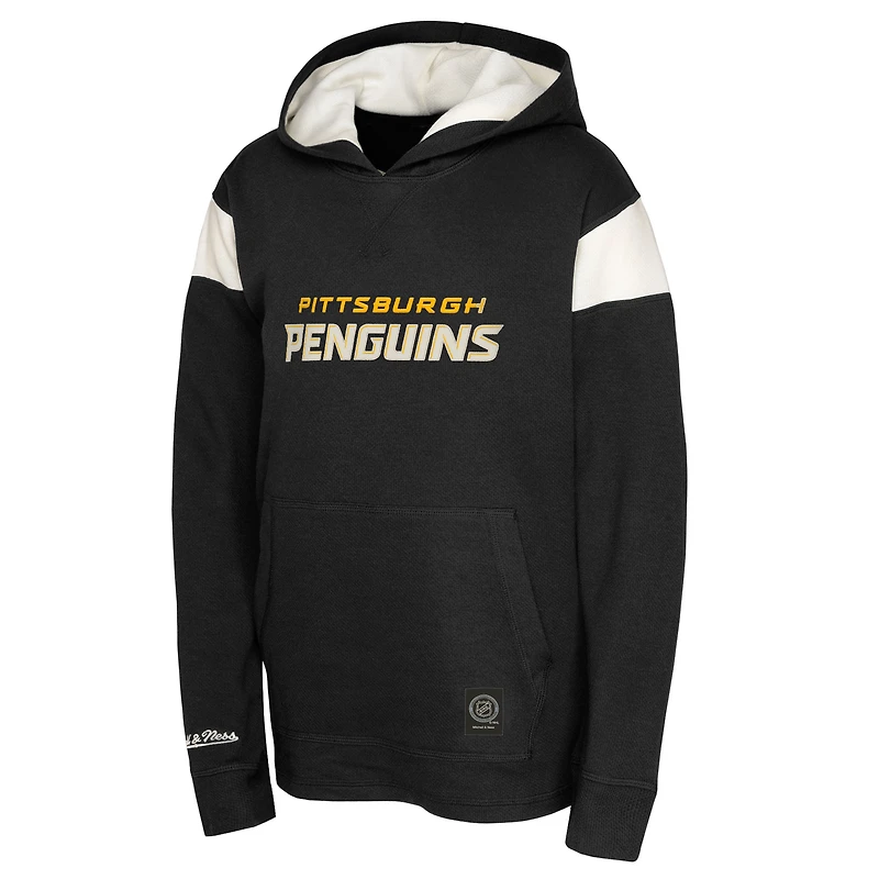 Sweat à capuche léger et thermique noir pour jeunes Penguins de Pittsburgh