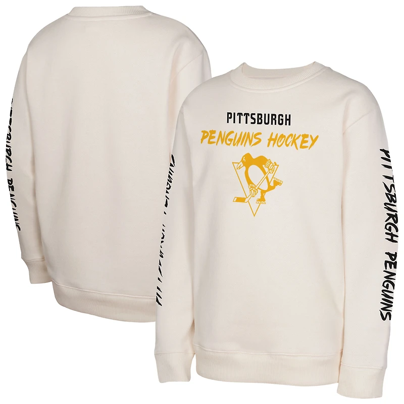 Youth Cream Pittsburgh Penguins Star Power Pullover Sweatshirt