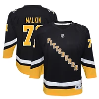 Maillot réplique alternatif noir pour jeunes d'Evgeni Malkin, Penguins de Pittsburgh, saison 2021/22