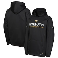 Sweat à capuche raglan authentique Pro Rink des Penguins de Pittsburgh pour jeunes fanatiques noirs