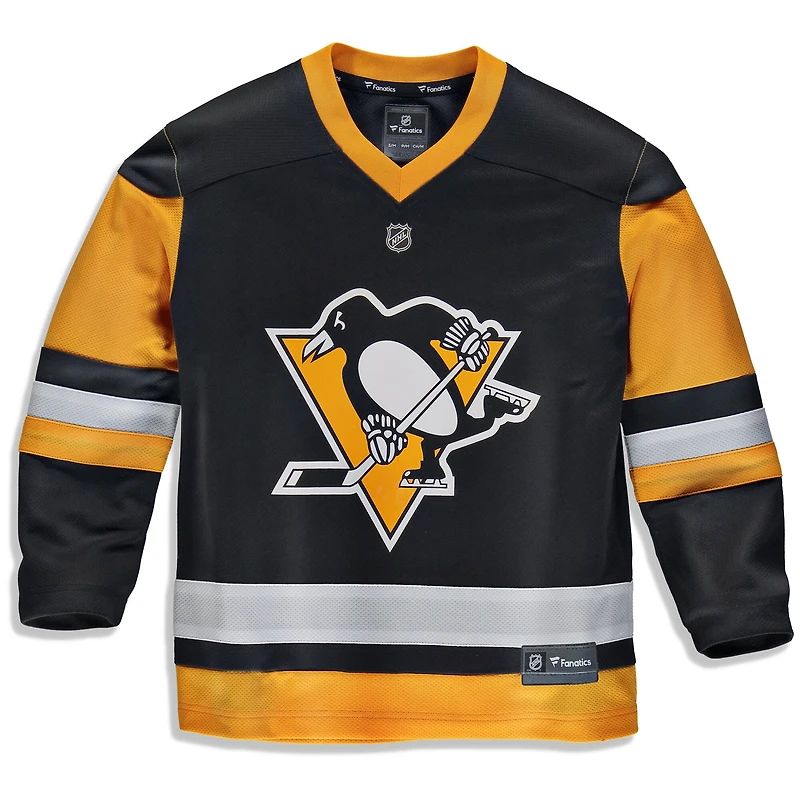 Youth Fanatics Branded Black Pittsburgh Penguins Home Replica - Maillot personnalisé