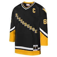 Maillot de joueur Mitchell & Ness Mario Lemieux Pittsburgh Penguins noir 1992-93 Blue Line Captain Patch