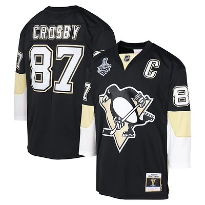 Maillot de joueur la ligne bleue 2008 des Penguins Pittsburgh, noir, Mitchell & Ness, Sidney Crosby, pour jeunes
