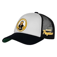 Casquette de camionneur ajustable blanche Mitchell & Ness pour jeunes, mascotte des Penguins de Pittsburgh
