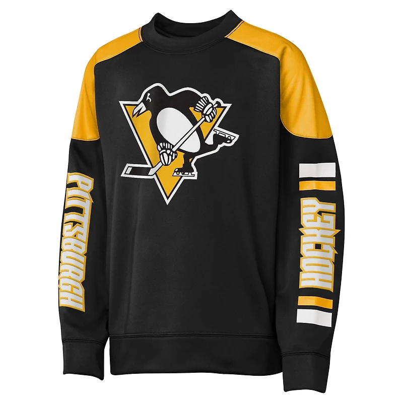 Sweat-shirt ras du cou noir Youth Outerstuff Sidney Crosby, meilleur défenseur des Penguins de Pittsburgh, avec nom et numéro