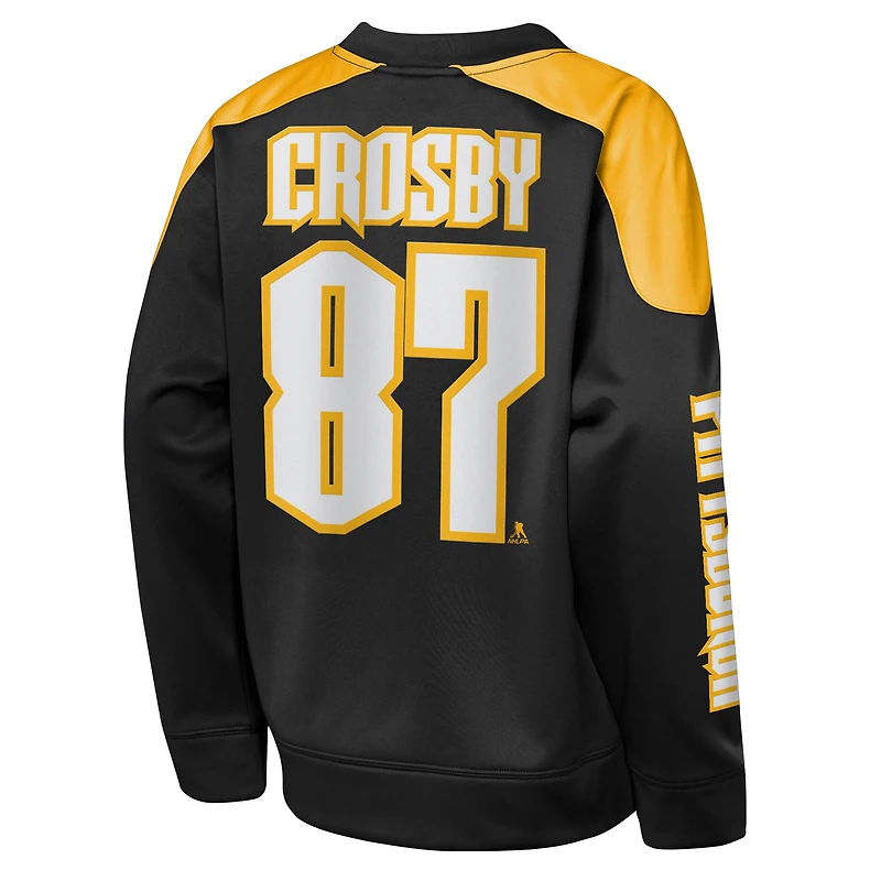 Sweat-shirt ras du cou noir Youth Outerstuff Sidney Crosby, meilleur défenseur des Penguins de Pittsburgh, avec nom et numéro