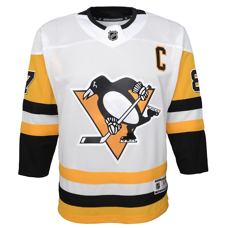 Youth Outerstuff Sidney Crosby White Pittsburgh Penguins Away Captain's Patch Jersey