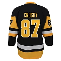 Maillot de joueur réplique à domicile Sidney Crosby des Penguins Pittsburgh noir pour jeunes