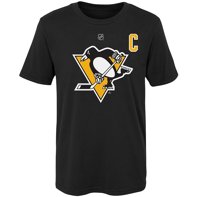 Youth Sidney Crosby Black Pittsburgh Penguins Player Name & Number - T-Shirt