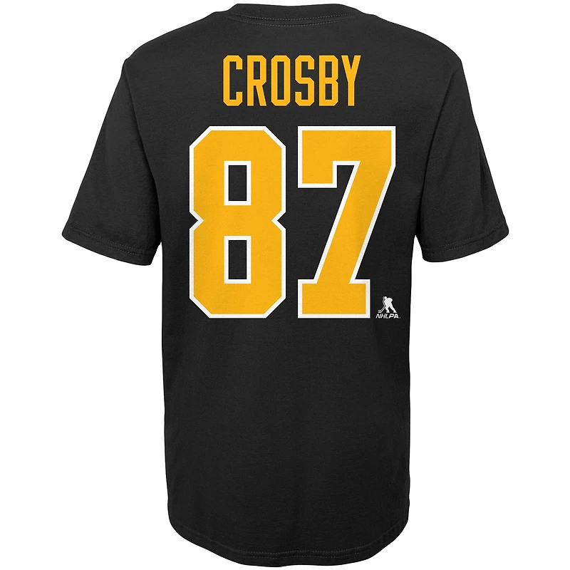 Youth Sidney Crosby Black Pittsburgh Penguins Player Name & Number - T-Shirt