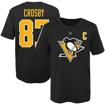 Youth Sidney Crosby Black Pittsburgh Penguins Player Name & Number - T-Shirt