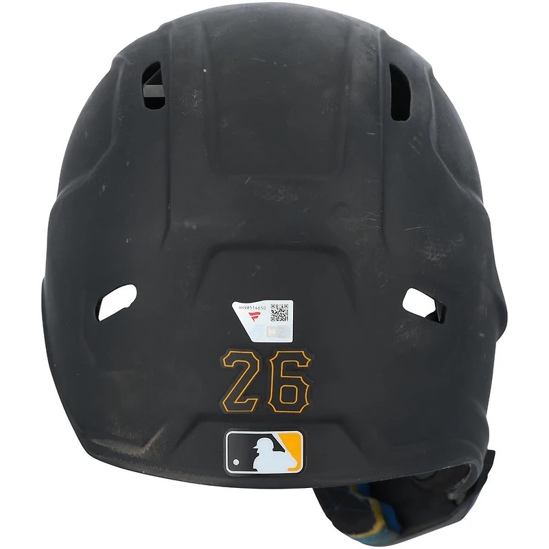 V106832 Casque de frappeur noir n° 26 des Pirates de Pittsburgh, utilisé lors du match contre les Yankees de New York le 4 avril 2025. Adam Frazier, casque de frappeur UNS GU 45888 COLGMUHEL GUBBHL0571 n° 3