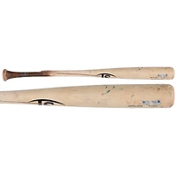 Batte de baseball cassée d'Adam Frazier, des Pirates de Pittsburgh, utilisée par Tan Louisville Slugger, contre les Brewers de Milwaukee, le 24 mai 2025