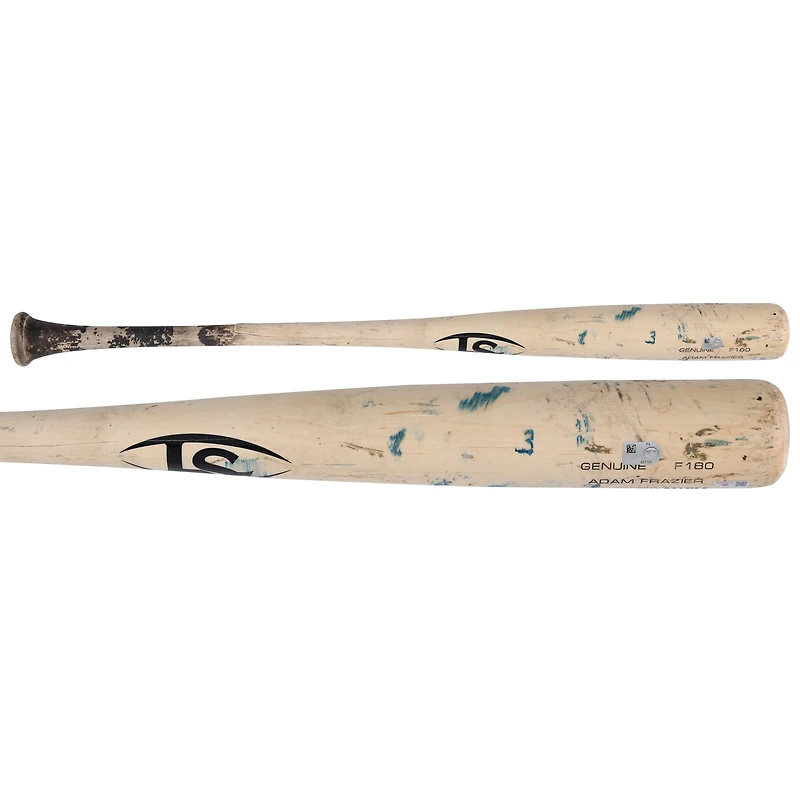 Batte de baseball cassée Tan Louisville Slugger d'Adam Frazier, Pirates de Pittsburgh, utilisée lors du match contre les Phillies de Philadelphie, le 18 mai 2025