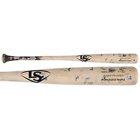Batte de baseball cassée Tan Louisville Slugger d'Adam Frazier, Pirates de Pittsburgh, utilisée lors du match contre les Phillies de Philadelphie, le 18 mai 2025
