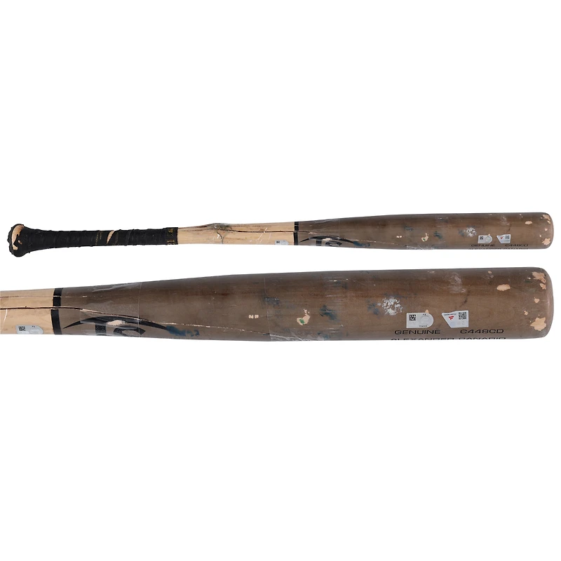 Batte de baseball cassée Louisville Slugger marron/beige d'Alexander Canario, Pirates de Pittsburgh, utilisée lors du match contre les Padres de San Diego le 3 mai 2025 - Simple