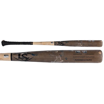 Batte de baseball cassée Louisville Slugger marron/beige d'Alexander Canario, Pirates de Pittsburgh, utilisée lors du match contre les Padres de San Diego le 3 mai 2025 - Simple
