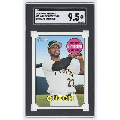 Andrew McCutchen Pittsburgh Pirates 2018 Topps Heritage Nickname Variation #50 SGC Authenticated 9.5 Card