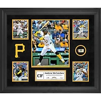 Andrew McCutchen - Collage encadré de 5 photos des Pirates de Pittsburgh avec un morceau de ballon utilisé lors du match