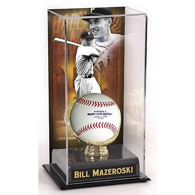 Vitrine d'exposition sublimée du Temple de la renommée des Pirates de Pittsburgh de Bill Mazeroski avec image