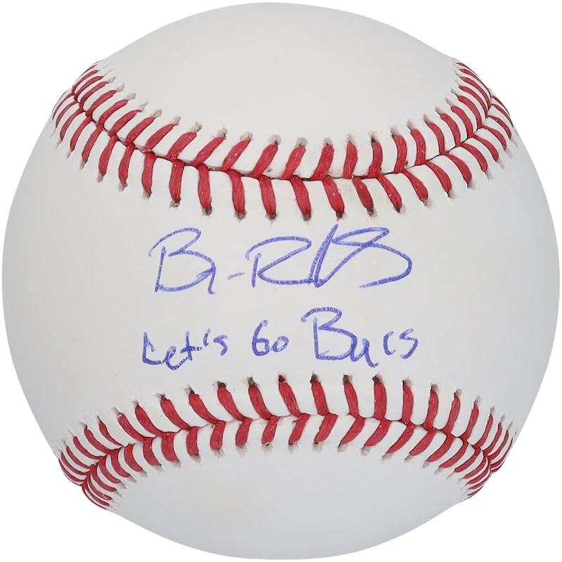 Baseball autographié par Bryan Reynolds des Pirates de Pittsburgh avec l'inscription « Let's Go Bucs »