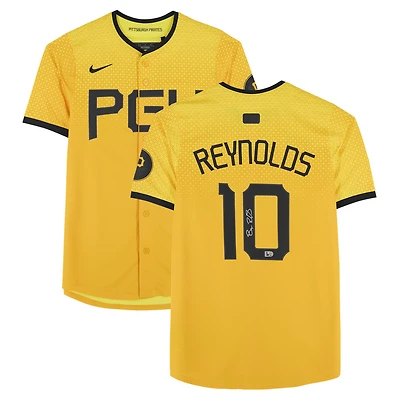 Bryan Reynolds Pittsburgh Pirates Autographed Gold Nike City Connect Limited Jersey