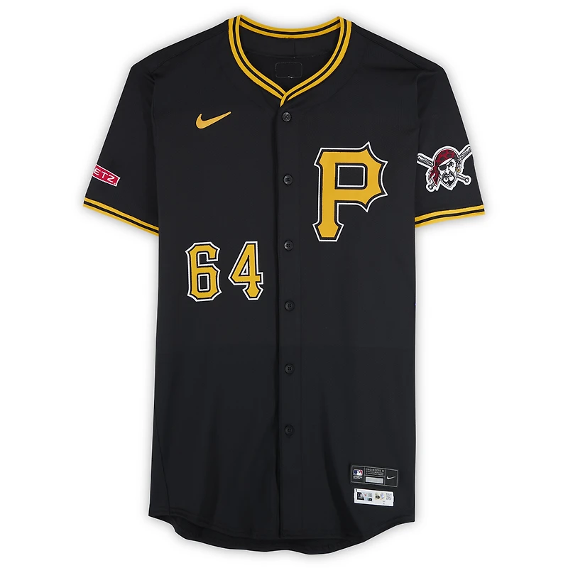 Maillot Nike noir numéro 64 des Pirates de Pittsburgh de Caleb Ferguson, saison 2025 de la MLB