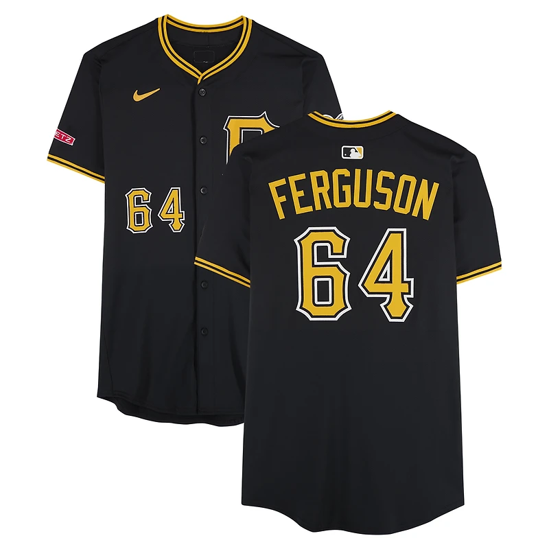 Maillot Nike noir numéro 64 des Pirates de Pittsburgh de Caleb Ferguson, saison 2025 de la MLB