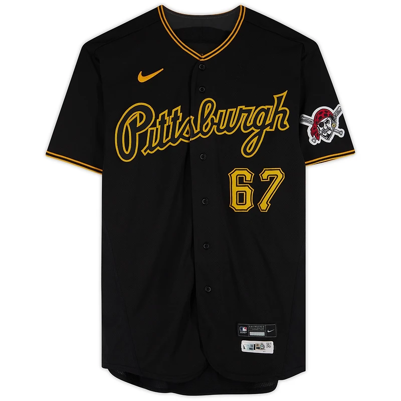 Maillot noir n° 67 de Cody Bolton des Pirates de Pittsburgh contre les Nationals de Washington le 29 avril 2023 - Deuxième match du programme double - Début en MLB