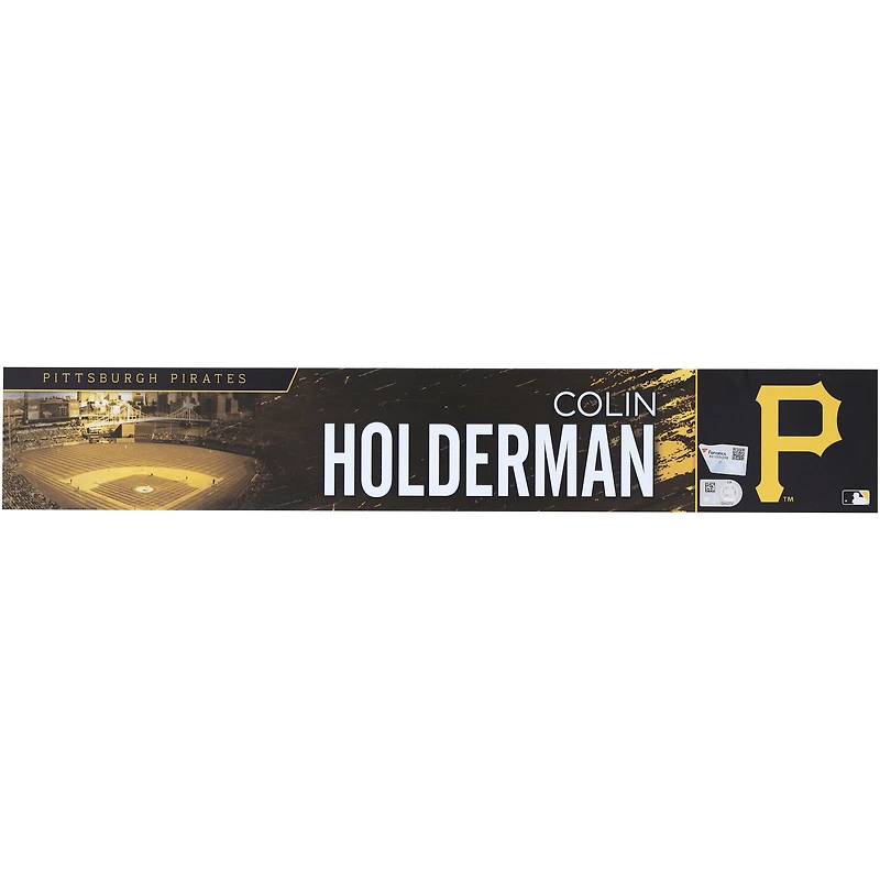 Plaque signalétique noire de Colin Holderman des Pirates de Pittsburgh émise par les joueurs de la saison 2023 de la MLB